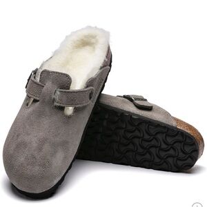 Birkenstock Boston Shearling Suede Leather